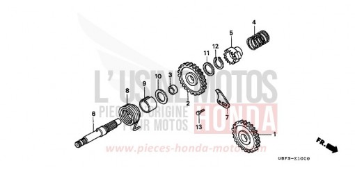 KICK STARTER SPINDLE CR80RT de 1996